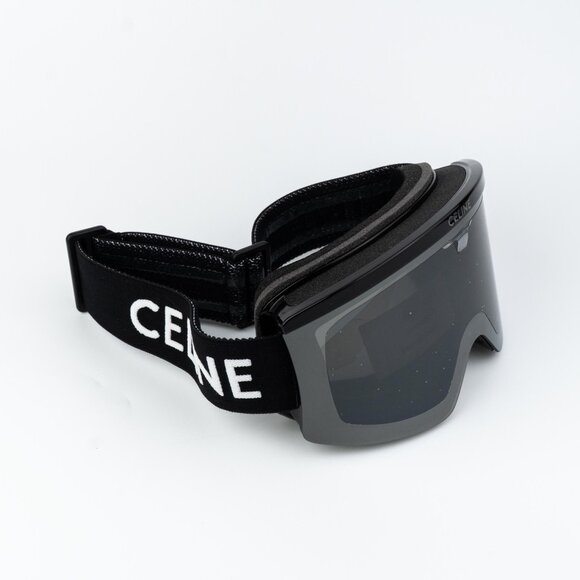 Celine CL40302U SKI MASK Women 01C Shiny Black Smoke Mirror NEW AUTHENTIC - Picture 4 of 12